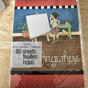 Mary Engelbreit Notebook BEGIN ANYWAYS JUST BEGIN 80 Sheet Spiral Note Tablet